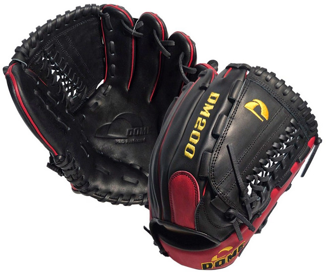 DOME 돔 야구글러브 멀티 투수 우투용 DM200 (BK/RD), 1개, BK/RD