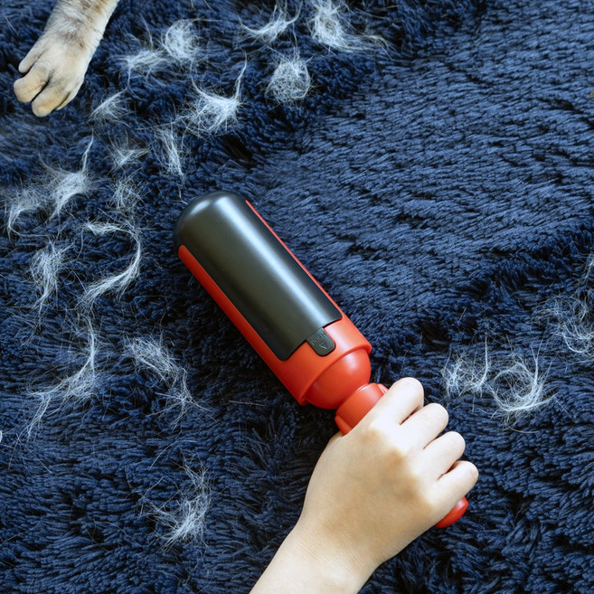 드륵깔꼼이 카펫 침구 옷 고양이 강아지 털제거기, 레드블랙, 1개