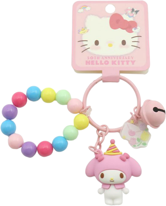 산리오 정품 50주년 컬러비즈 키링 열쇠고리, 1개, 마이멜로디