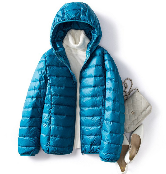 YAPOGI 경량 후드 오리털 덕다운 패딩