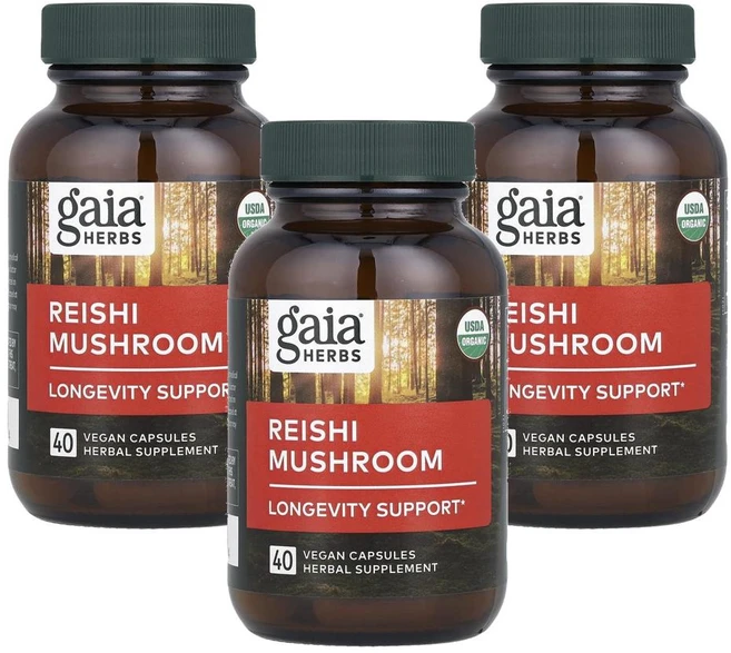 가이아 허브 영지버섯 캡슐, 3개, 40정 - 쿠팡