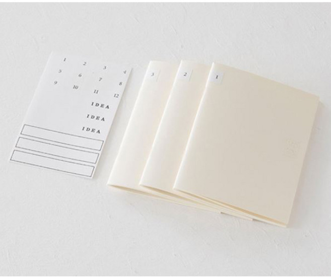 디자인필 미도리 MD노트 라이트 A5 3권세트, 무지 3권