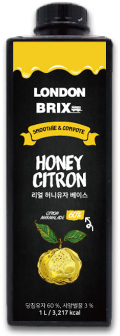 런던브릭스 블랙라벨 리얼 허니유자 베이스 1L, 1개