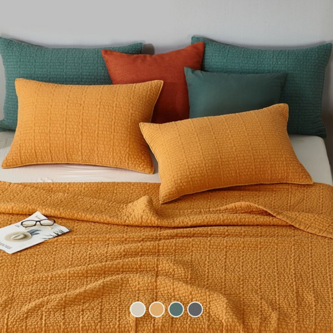 순면 로다 피그먼트 이불겸패드 슈퍼싱글SS, 딥그린