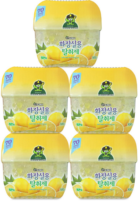 산도깨비 화장실용 탈취제 레몬향, 300g, 6개