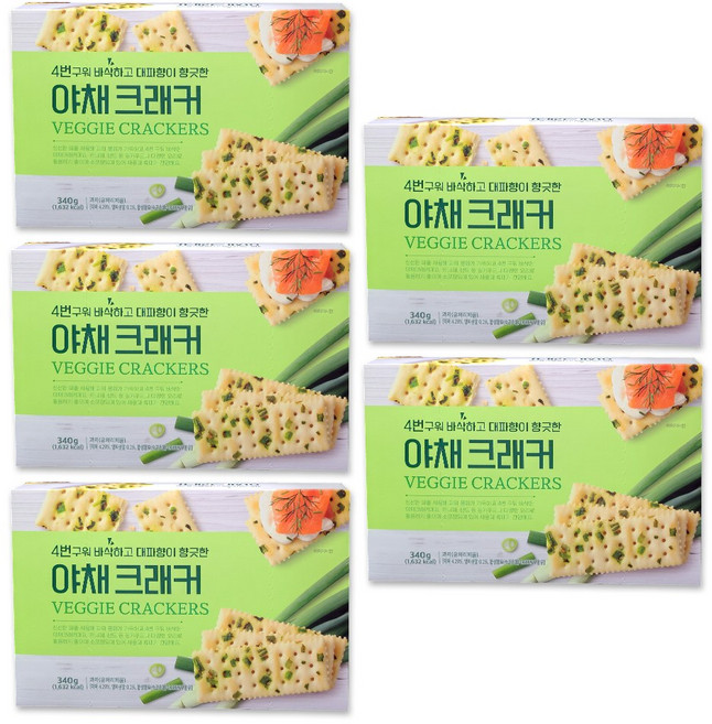 푸지안 4번구운 야채크래커 340g x 5곽, 5개