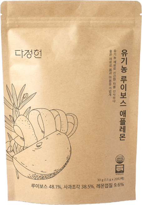 다정헌 유기농 허브티 20티백 루이보스 애플레몬, 1개, 20개입, 1.5g