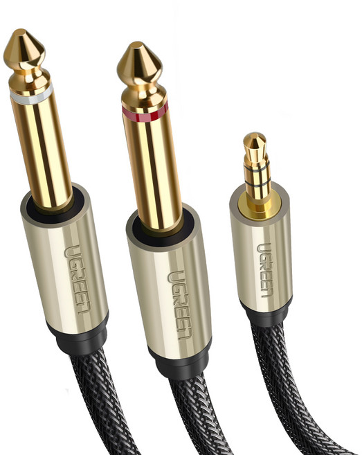 유그린 3.5mm to 2 5.5 6.5 오디오 케이블 AV126, 2m, 1개