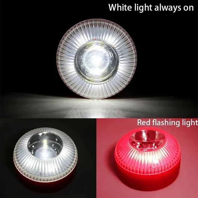 폭발 방지 점멸등 LED 비상 플래시 라이트 램프 휴대용 스트로브 경고등 자동차, 02 red white