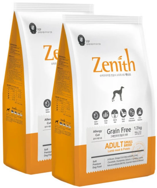 어덜트 습식 반건조 애견 강아지 사료, 1.2kg, 2개, 닭 - 쿠팡