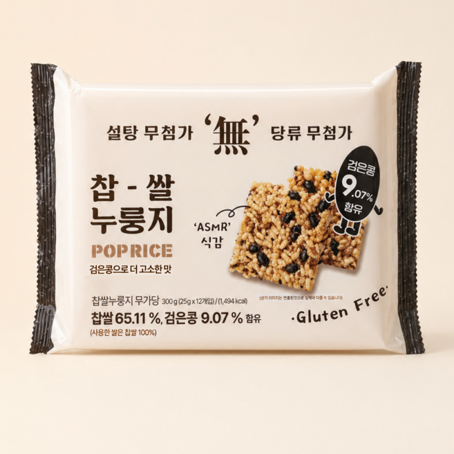 찹쌀 누룽지 무가당 고소한맛 누룽지스낵 글루텐프리 찹쌀누룽지, 1개, 300g