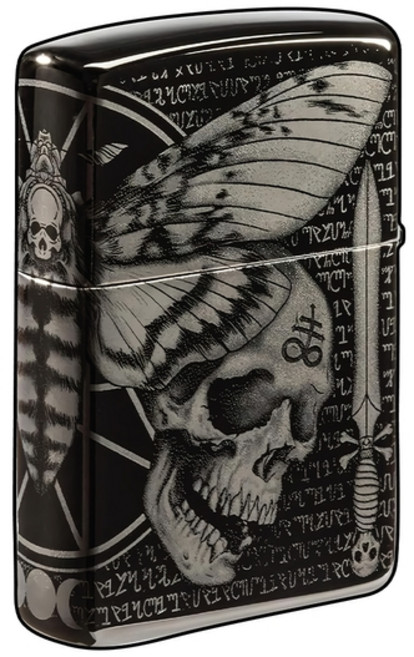 [주주파츠몰] 자동차 라이터 스티커 지포스타일 포인트 디자인 데칼 8cm 호환 용품, B.지포 블랙해골, 1개