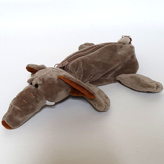 동물인형봉제필통/ 악어 강아지 호랑이 사자 문구 학용품 팬시소품 소품주머니 파우치 생일 입학 졸업 어린이선물 학습준비물, 코끼리