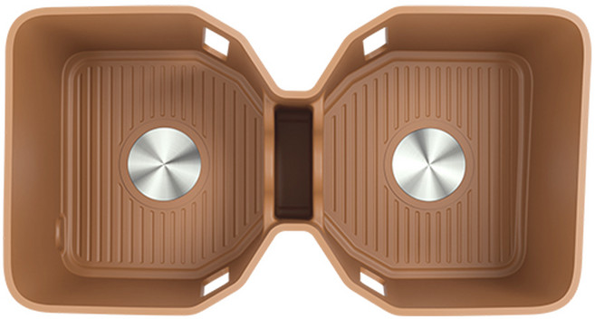 지파츠 싼타페 MX5 실내 1열 컵홀더 논슬립 수납함 친환경 실리콘 소재 커버, 브라운, 1열 컵홀더 커버 (D-3)