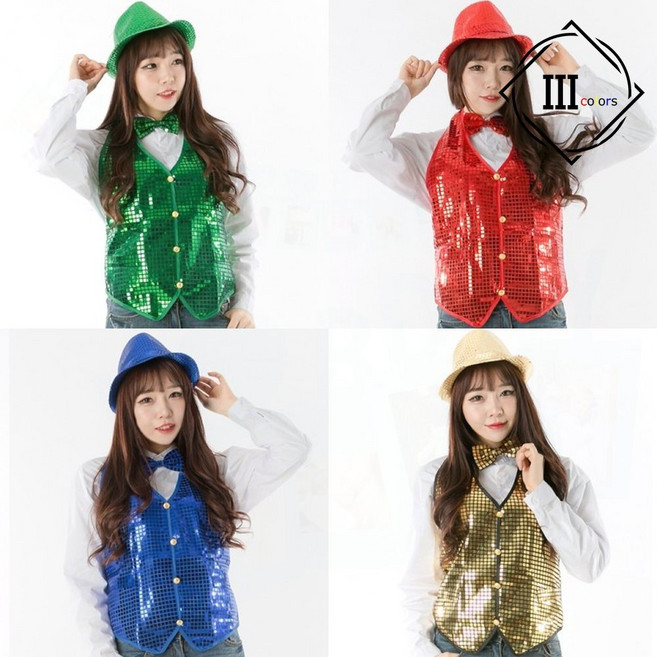 트로트 반짝이 조끼 무대 의상 글리터 장기자랑 공연 행사