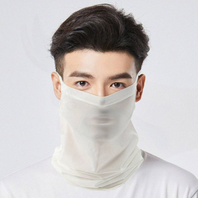 밀레 얼굴햇빛가리개 멀티스카프 여름 넥워머 자외선차단 마스크, 화이트, 1개