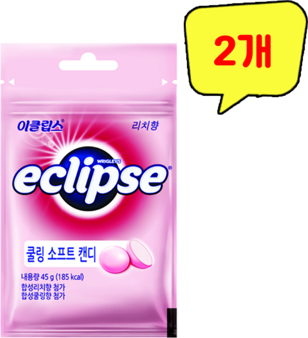 이클립스 쿨링 소프트 캔디 리치향, 45g, 2개