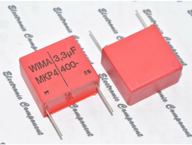 德國WIMA MKP4 3.3uF 400V 金屬膜電容 - 腳距27.5mm, 1個
