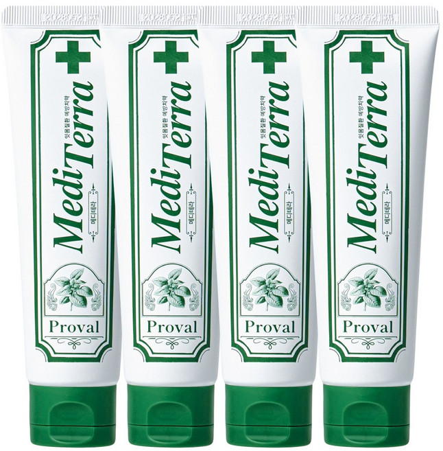 프로벨 메디테라 잇몸치약 특허성분함유 구취제거 불소 잇몸질환예방+제조사책임보험, 4개, 120g