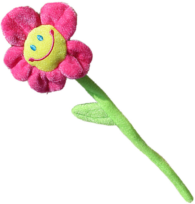 스마일 꽃 인형 조화 (한송이), 1개, 진분홍