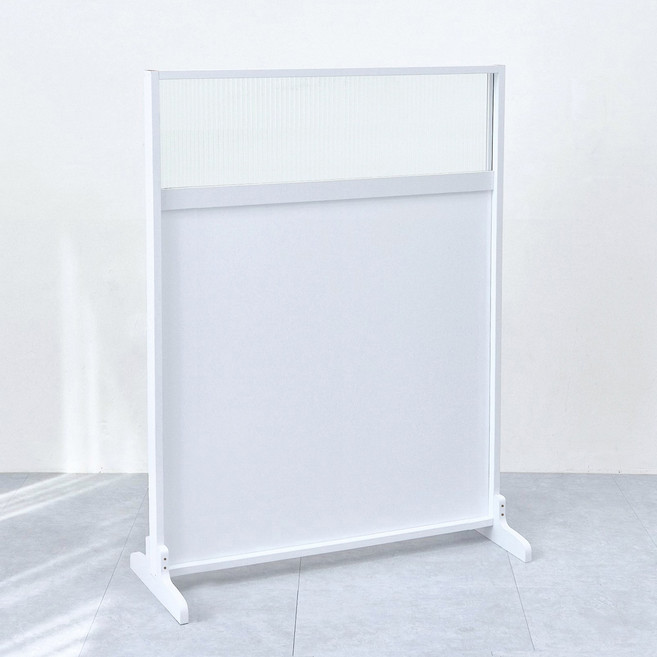 카미코코 공간 분리 가벽 가림막 스탠드 유리 파티션 1200x1500, 화이트