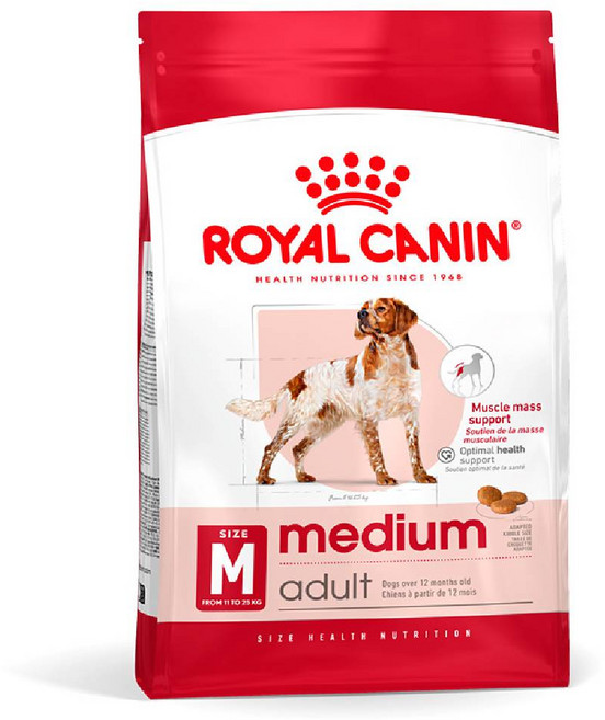 로얄캐닌 어덜트 강아지 미디엄 건식사료, 닭+오리, 10kg, 1개