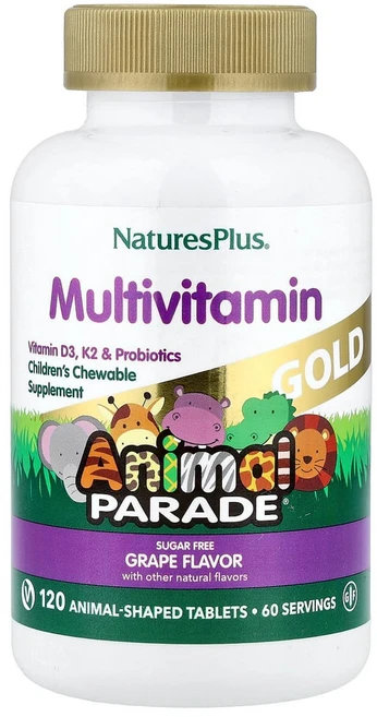애니멀퍼레이드 칠드런 종합비타민 멀티비타민 구미 젤리 포도맛 120개 키즈, 120정, 1개 - 쿠팡