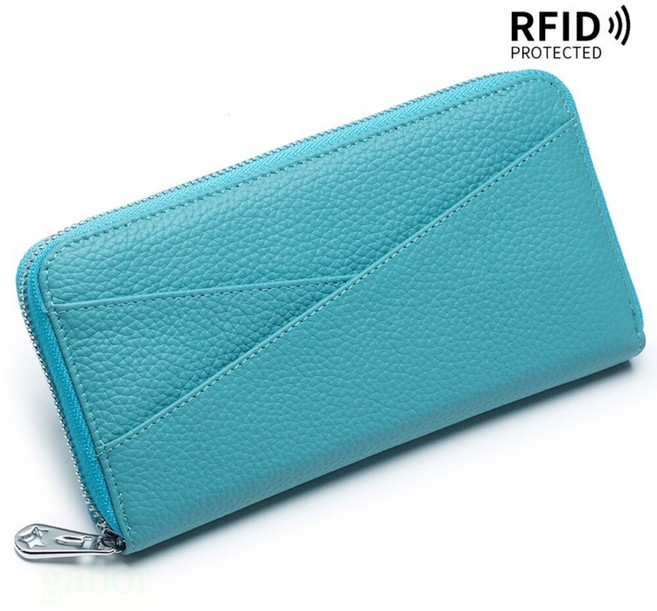 真牛皮長夾 防 RFID 刷卡夾