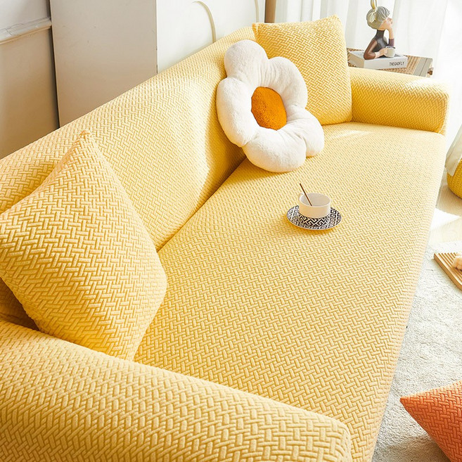 에오시나 사계절 쇼파커버 쫀쫀 1~6인용 소파패드, 버터 옐로우, 1개