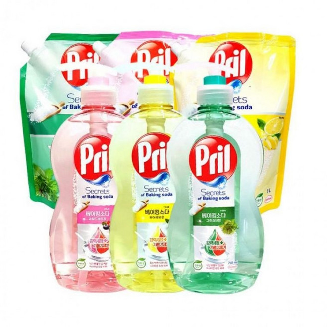 대용량 가정용 베이킹소다 주방 세제 프릴세제 헨켈, 1개, 상세페이지 참조ml, 프릴주방세제 그린허브향750ml