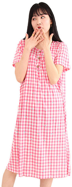 22SS 폭스 냉감 심플 반팔 원피스 잠옷 여성용