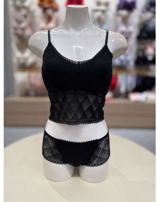 트라이엄프 블랙 레이스 브라렛 햄팬티 세트 TEWBR263TEWBP263BK 2745857