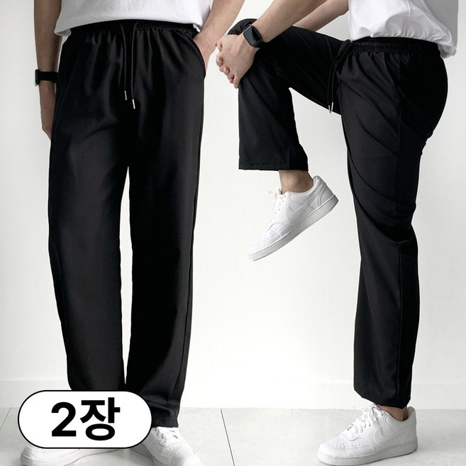 핏노블 1+1 남자 여름 바지 작업복 일자 쿨 트레이닝 팬츠