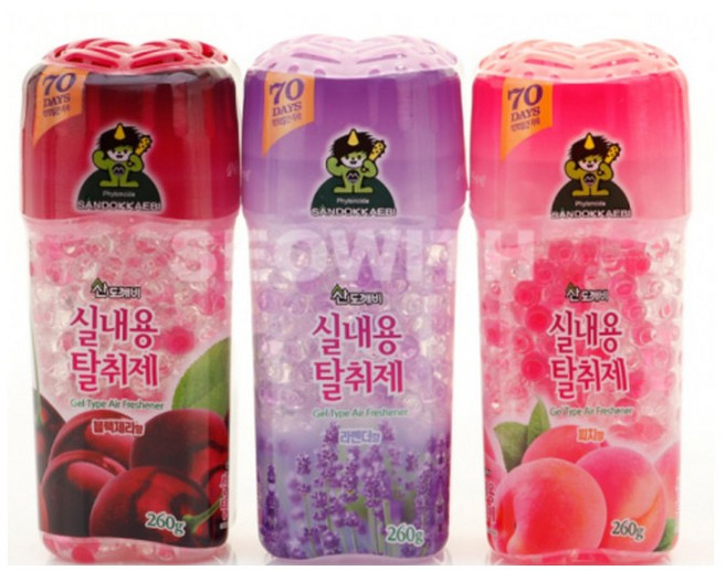 산도깨비 실내용 탈취제 260g, 피치+라벤더+블랙체리, 3개