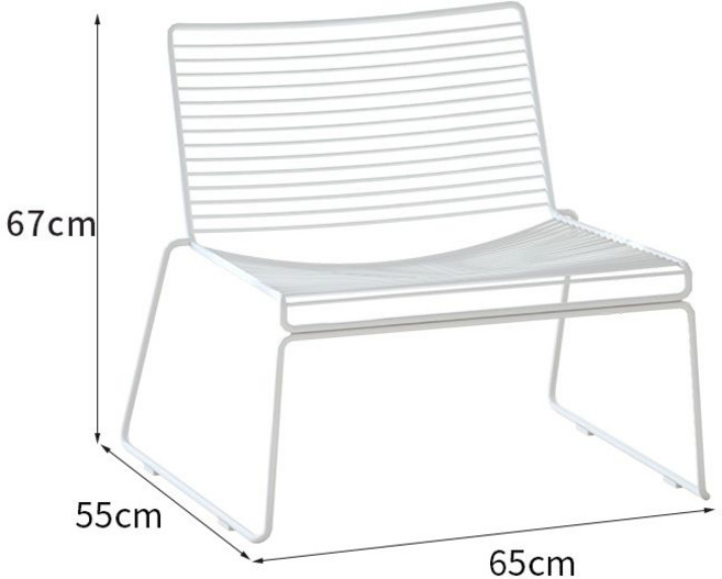 라운지체어 낮은 카페 의자 철제 소파 스튜디오 북유럽 1인 예쁜 독서의자, 1개, 대형 화이트 의자 쿠션미포함 조립형