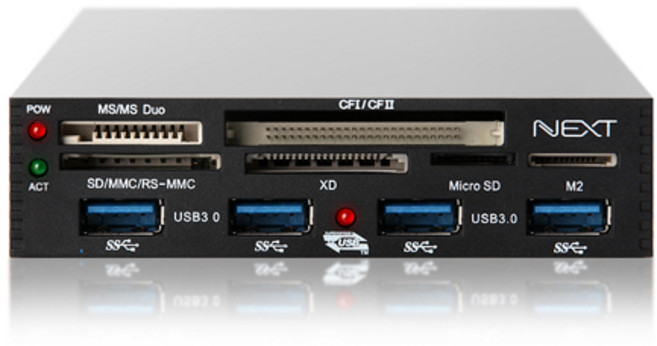 NEXT-8601U3 USB3.0 올인원 내장 카드리더기/USB3.0 4포트-CFI II-SD-Micro SD-MSPRO-MD-MMC 등의 메모리카드 지원, 1개