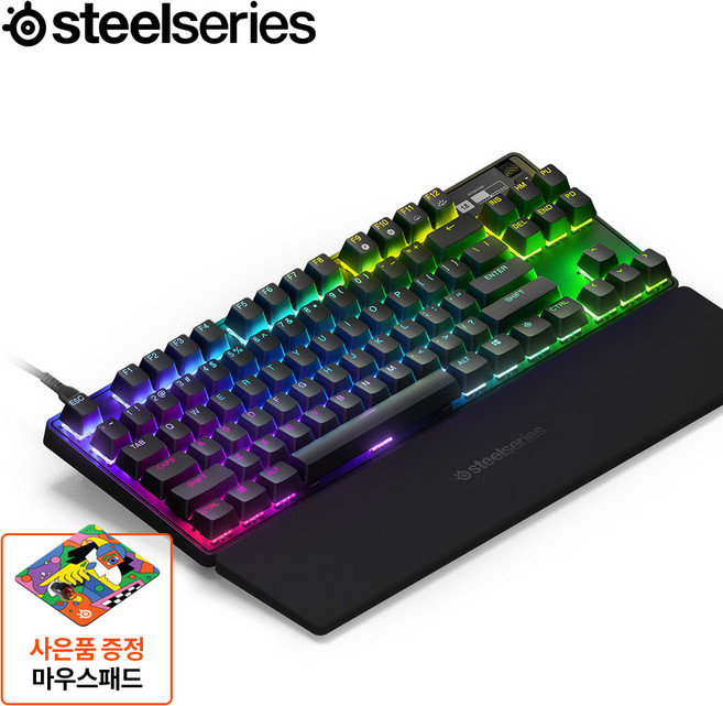스틸시리즈 Apex Pro TKL (2023) US 기계식 유선 게이밍 키보드 64856, 텐키리스, BLACK, APEX PRO TKL/64856, 마그네틱축(자석축)
