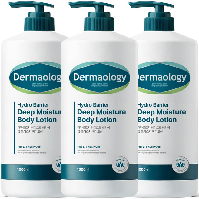 [피부 보습 670% 개선] 1+1+1 더마올로지 딥 모이스처 대용량 바디로션 1L 향좋은 향기좋은 고보습 퍼퓸 남자 남성 여자 여성 보습 바디크림, 3개