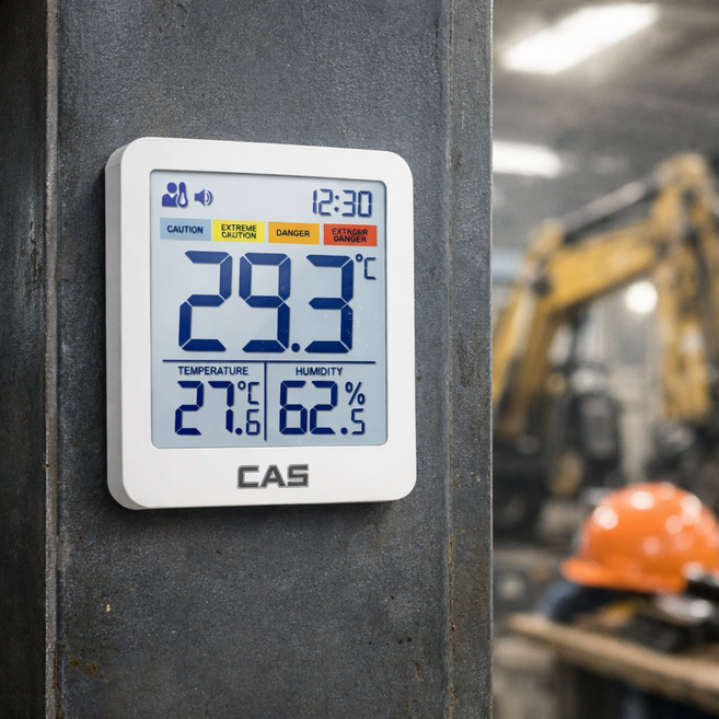 스마트 체감온도계 산업용 건설현장 4단계 온도경고 알람, 10개, 화이트