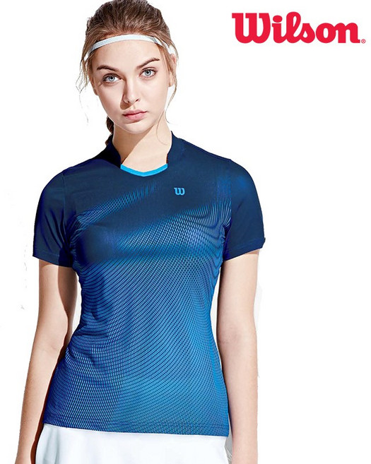 윌슨 여성 반팔티셔츠 3294 네이비 테니스 배드민턴 단체티