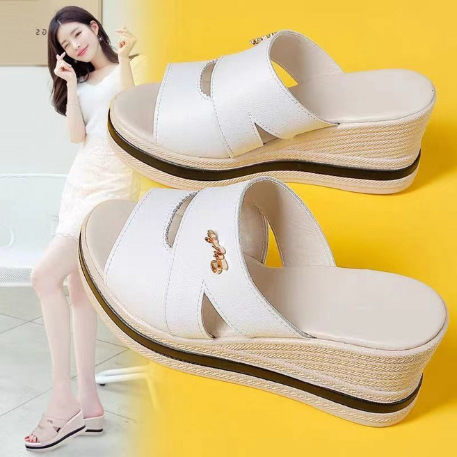 페이준 여성 여름 7CM 통굽 슬리퍼 방수 웨지힐 샌들 LN4183