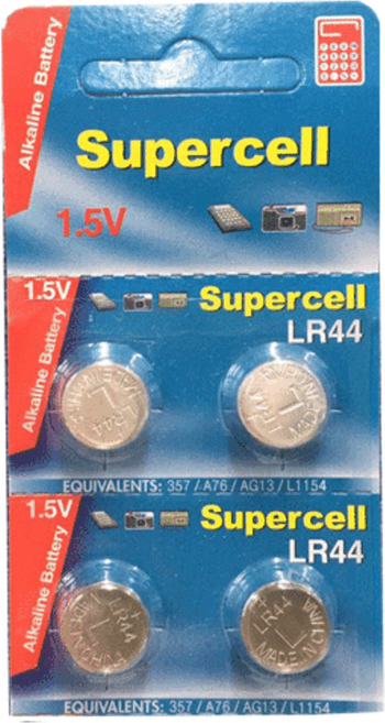 슈퍼셀 LR44건전지 1.5V 낱개 코인 알카라인 건전지 버튼셀 무수은 배터리 밧데리, 1개