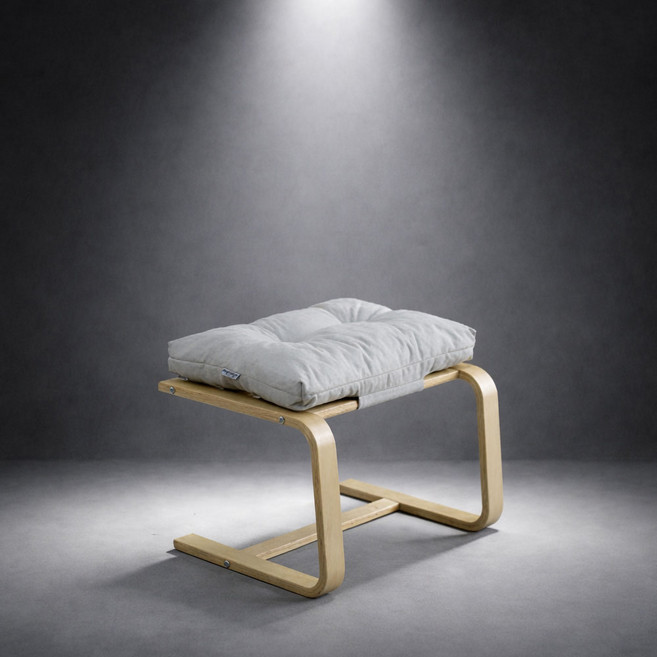 일루일루 둥둥 풋스툴 자작나무 프레임, 1개, 아이보리