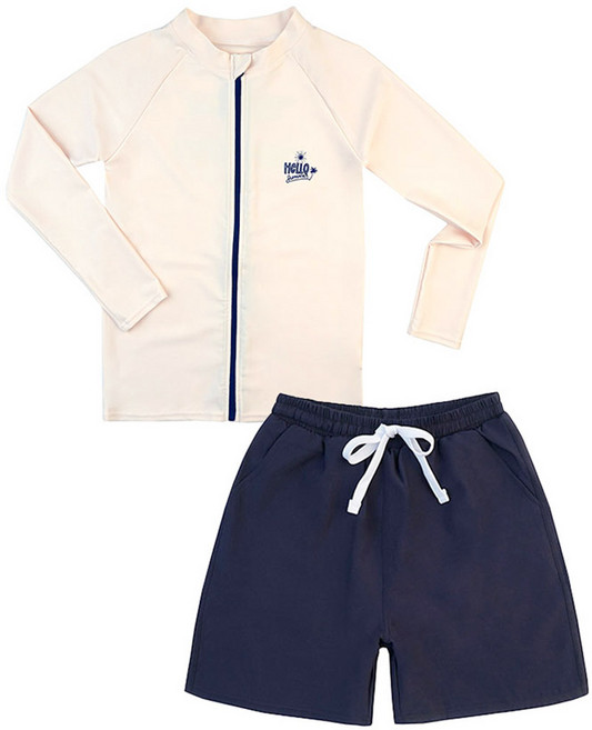 오로라 아동수영복 여아 남아 주니어래쉬가드 긴팔 집업상의+바지 세트 SF-94