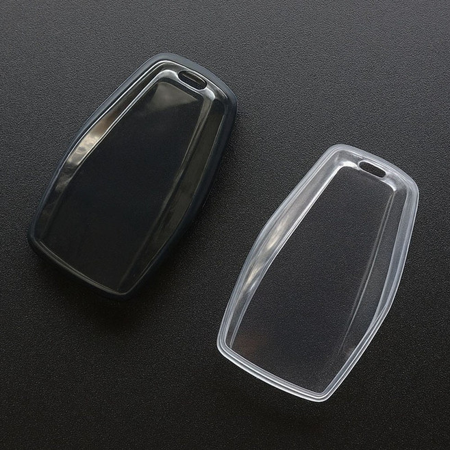 (1+1)라임리빙 르노 호환 차키케이스 자동차 키케이스 투명, 르노-02, 클리어 화이트+블랙