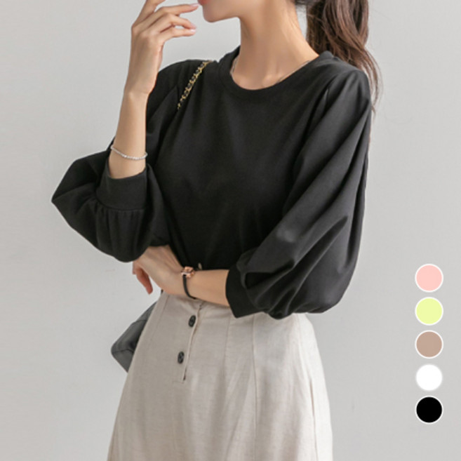 [나크21] (55~88) 여성 빅사이즈 루즈핏 퍼프소매 포인트 러블리 티셔츠 KO11-T-70