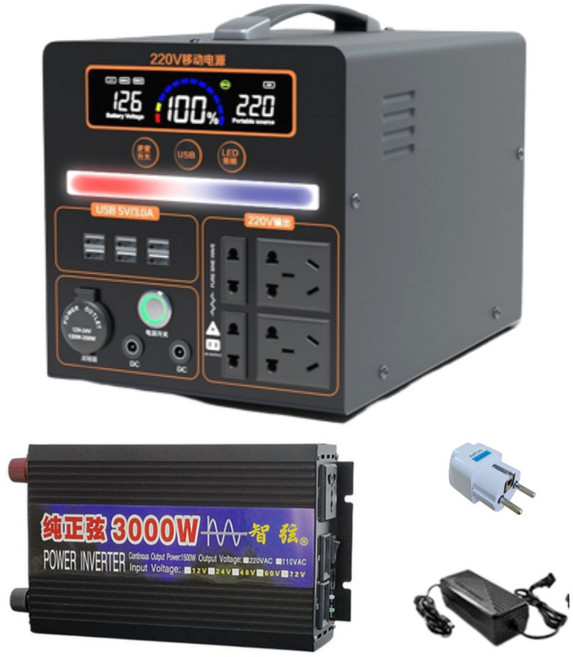 초대용량 올인원 파워뱅크 삼원계 캠핑용 낚시용 차박 가성비, 스트롱맨 1100w_1600wh+3kw인버터, 1개, 1개입