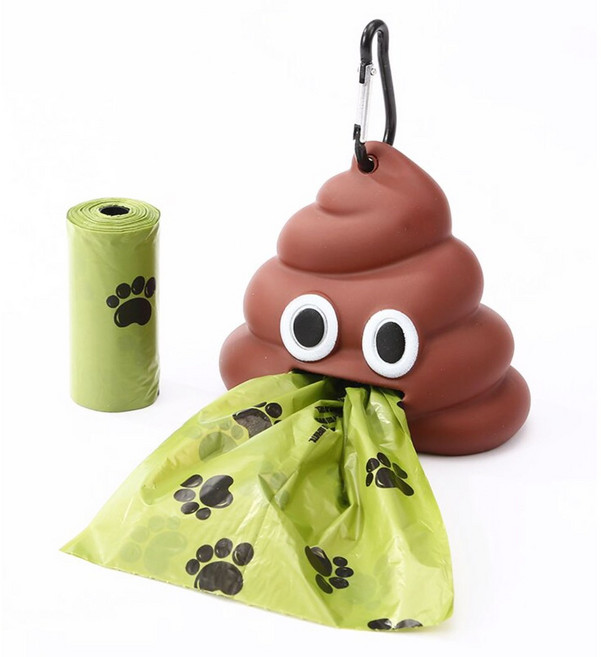 써니영마켓 반려동물 배변봉투 케이스 강아지 산책용 생분해성 비닐 디스펜서, 1세트, 15개입, 브라운