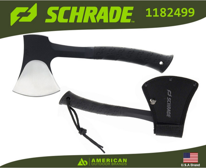Schrade Bedrock Camp 戰術斧 附保護套, 1個