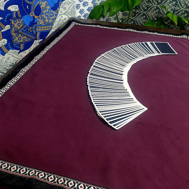 타로카드 에스닉 스프레드천 테이블보 보더게임, 진보라 천, 1개